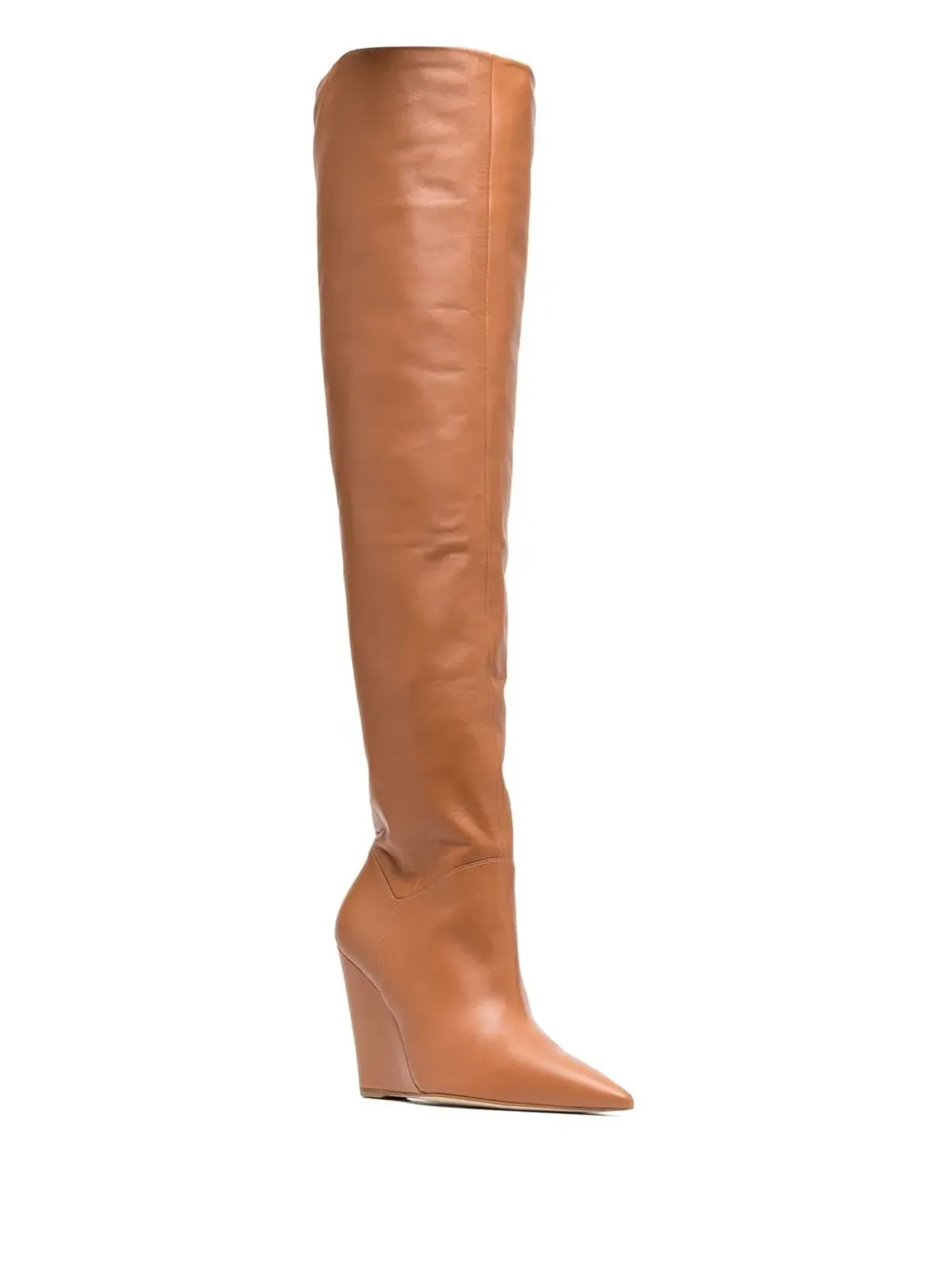 Stuart Weitzman ポインテッドレザー ニーハイブーツ - 画像2