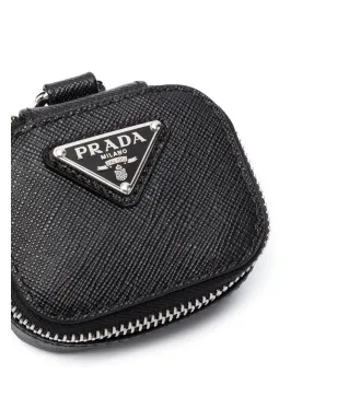 Prada ロゴプレート サフィアーノ ネックウォレット - ブラック - サムネイル2