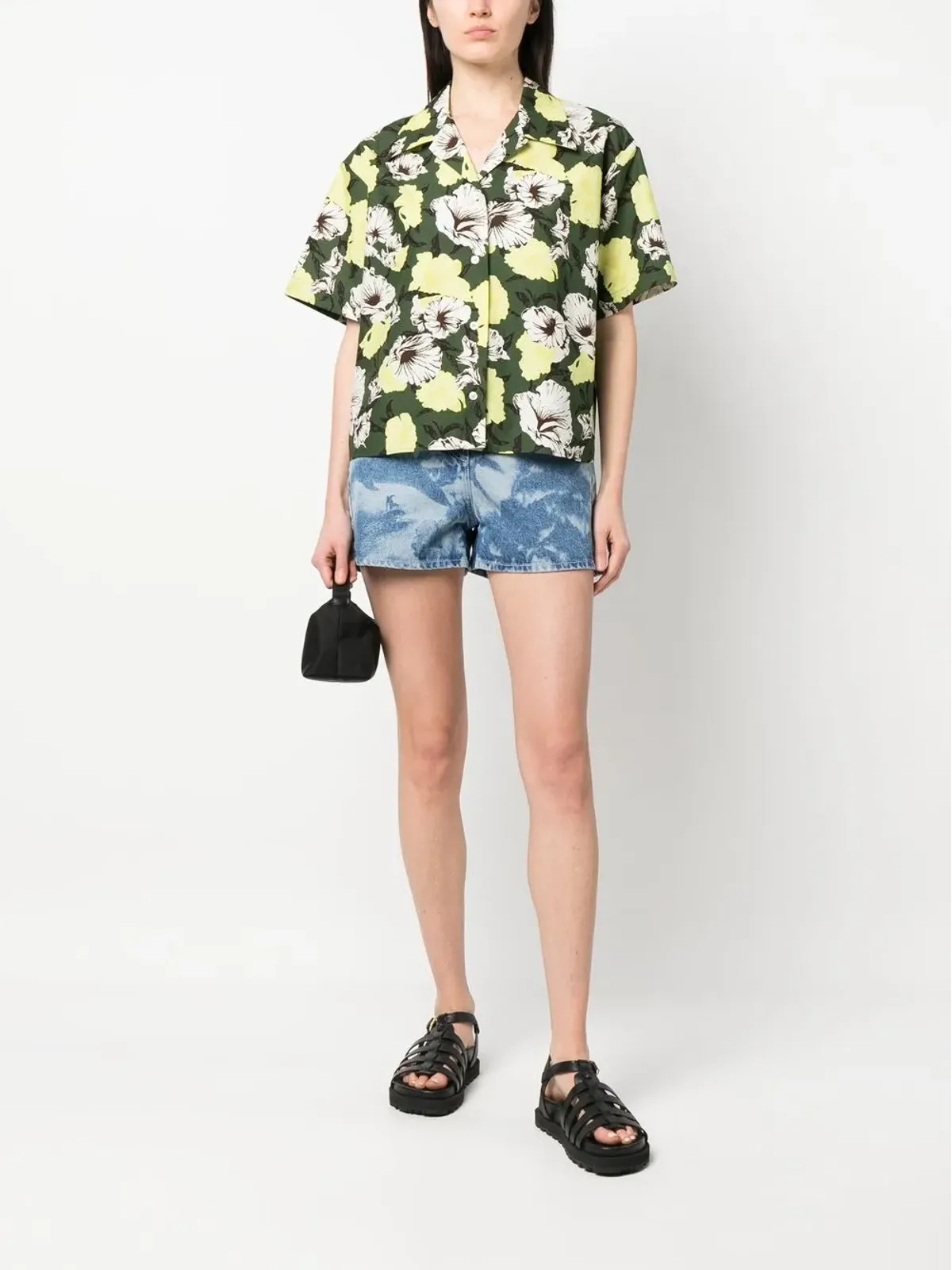 MSGM 花柄プリント半袖シャツ - 画像2
