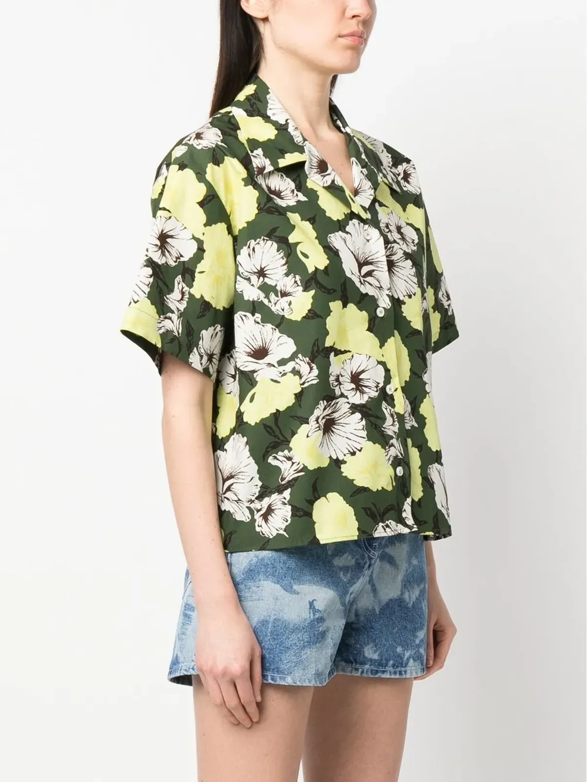 MSGM 花柄プリント半袖シャツ - 画像3