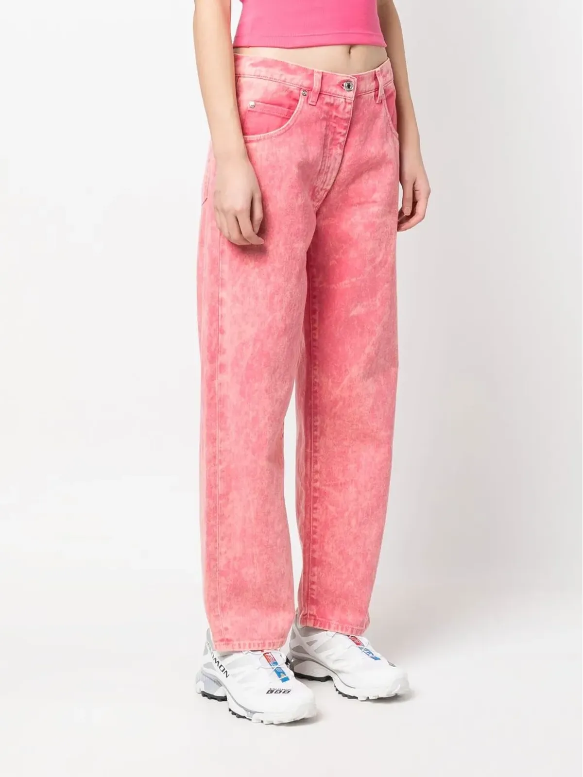 MSGM ピンク コットンデニムジーンズ - 画像3