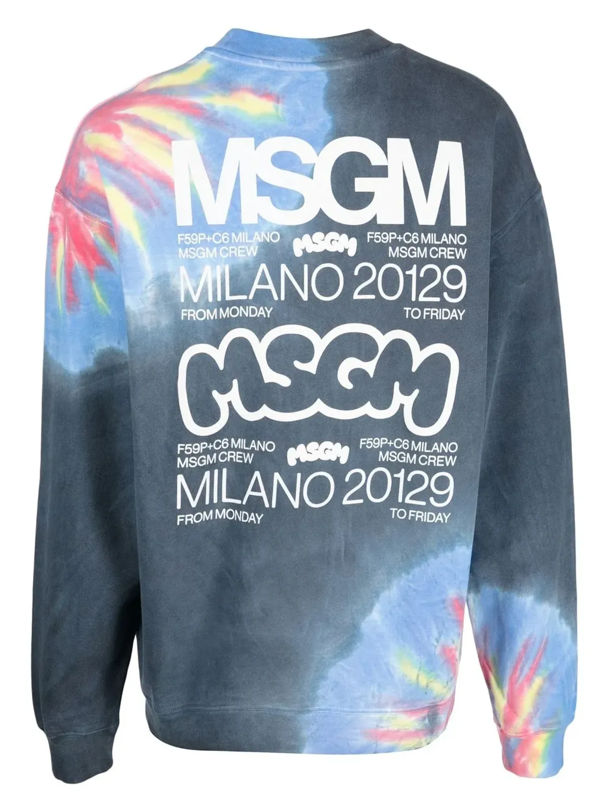 MSGM ロゴプリント タイダイ スウェットシャツ - ブルー - 画像2