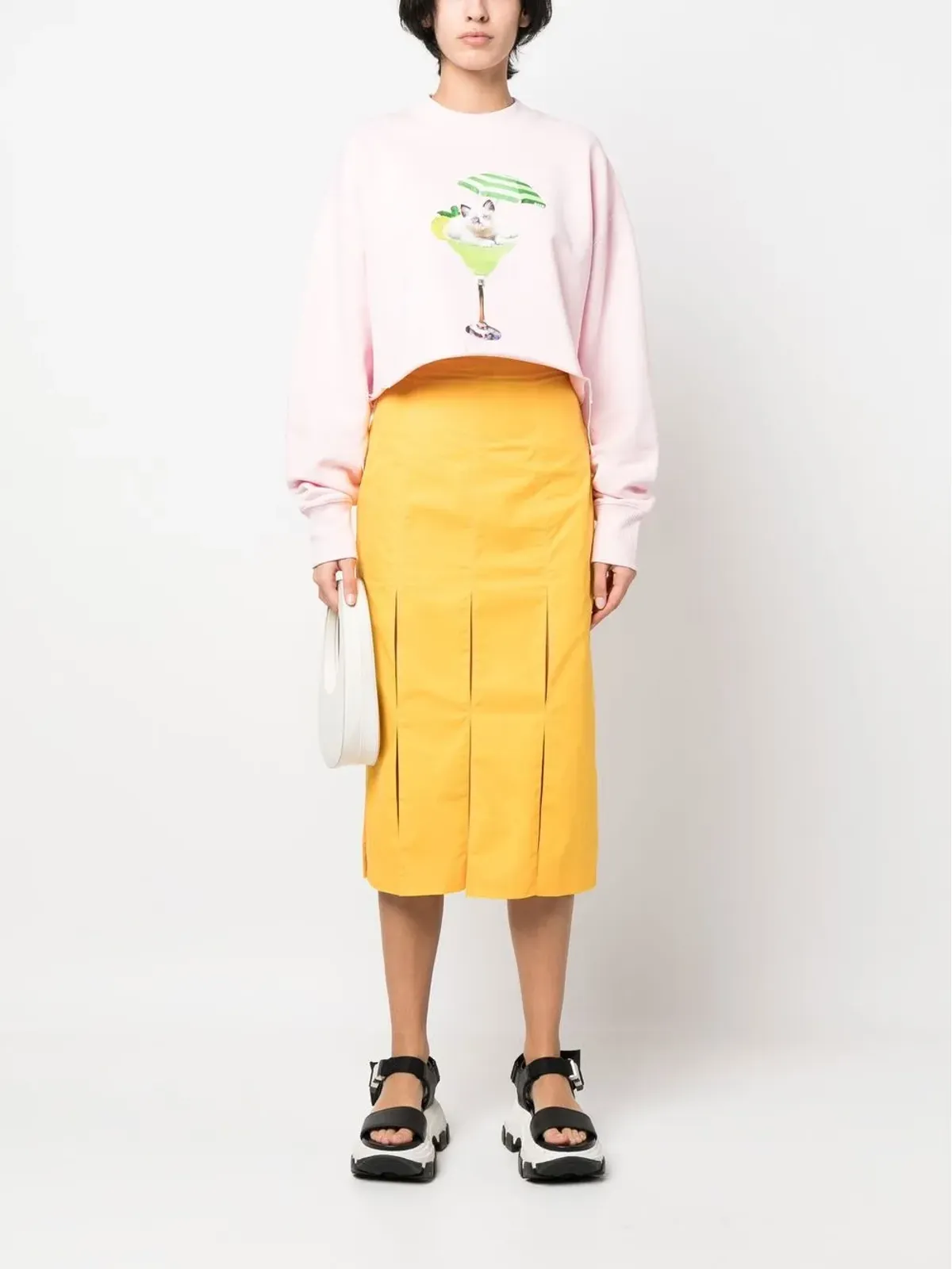 MSGM グラフィックプリント クロップドスウェットシャツ - ピンク - 画像2