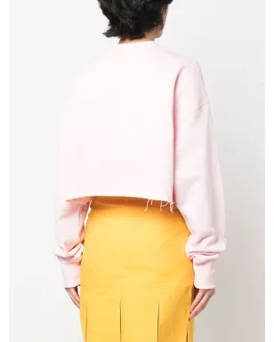 MSGM グラフィックプリント クロップドスウェットシャツ - ピンク - サムネイル4