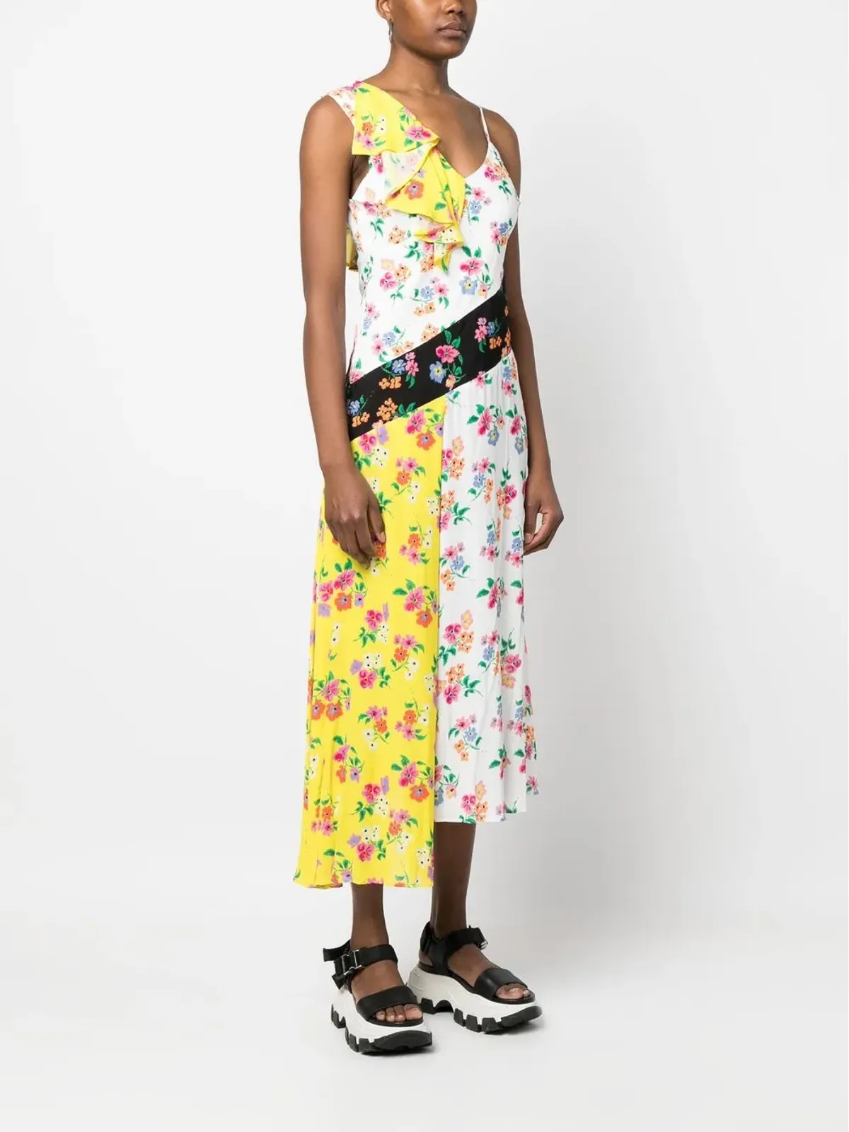 MSGM 花柄プリント ミディドレス - 画像3