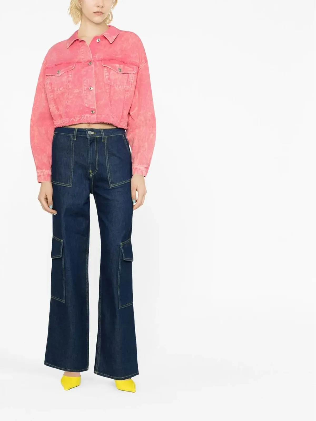 MSGM ほつれディテール デニムジャケット - 画像2