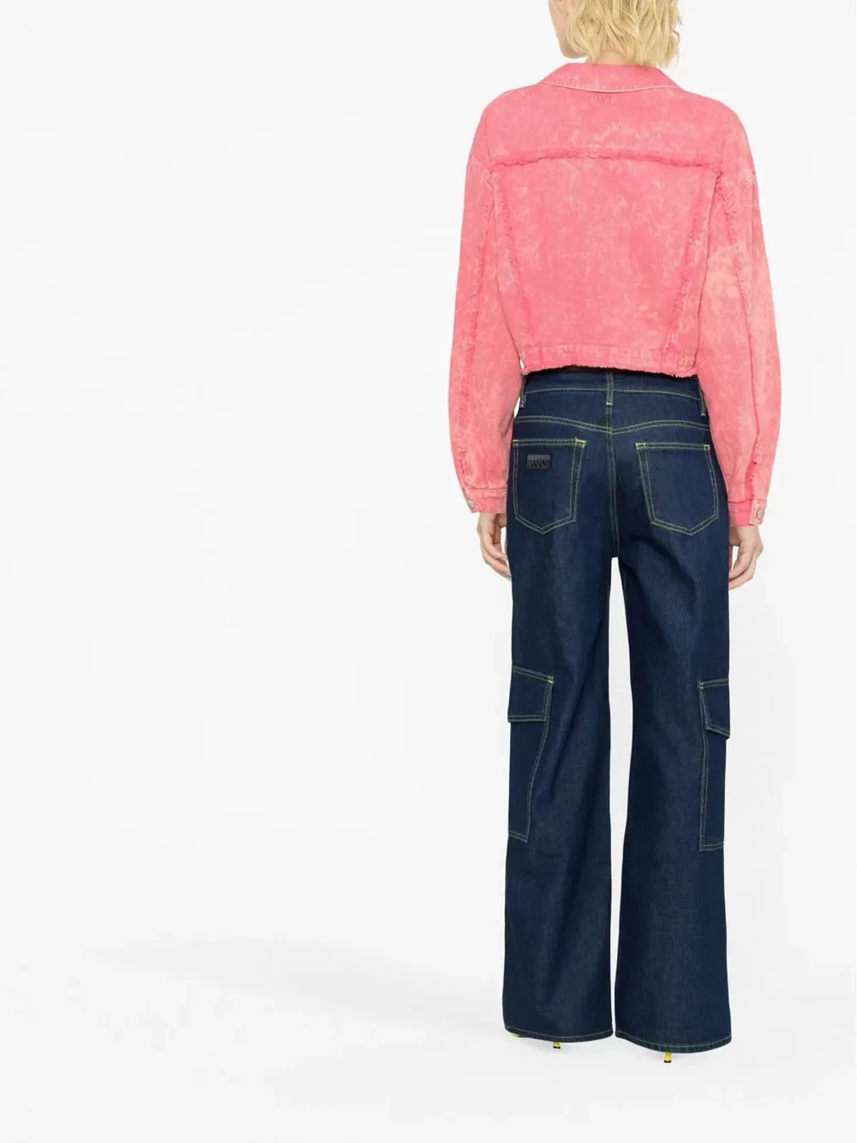 MSGM ほつれディテール デニムジャケット - 画像3