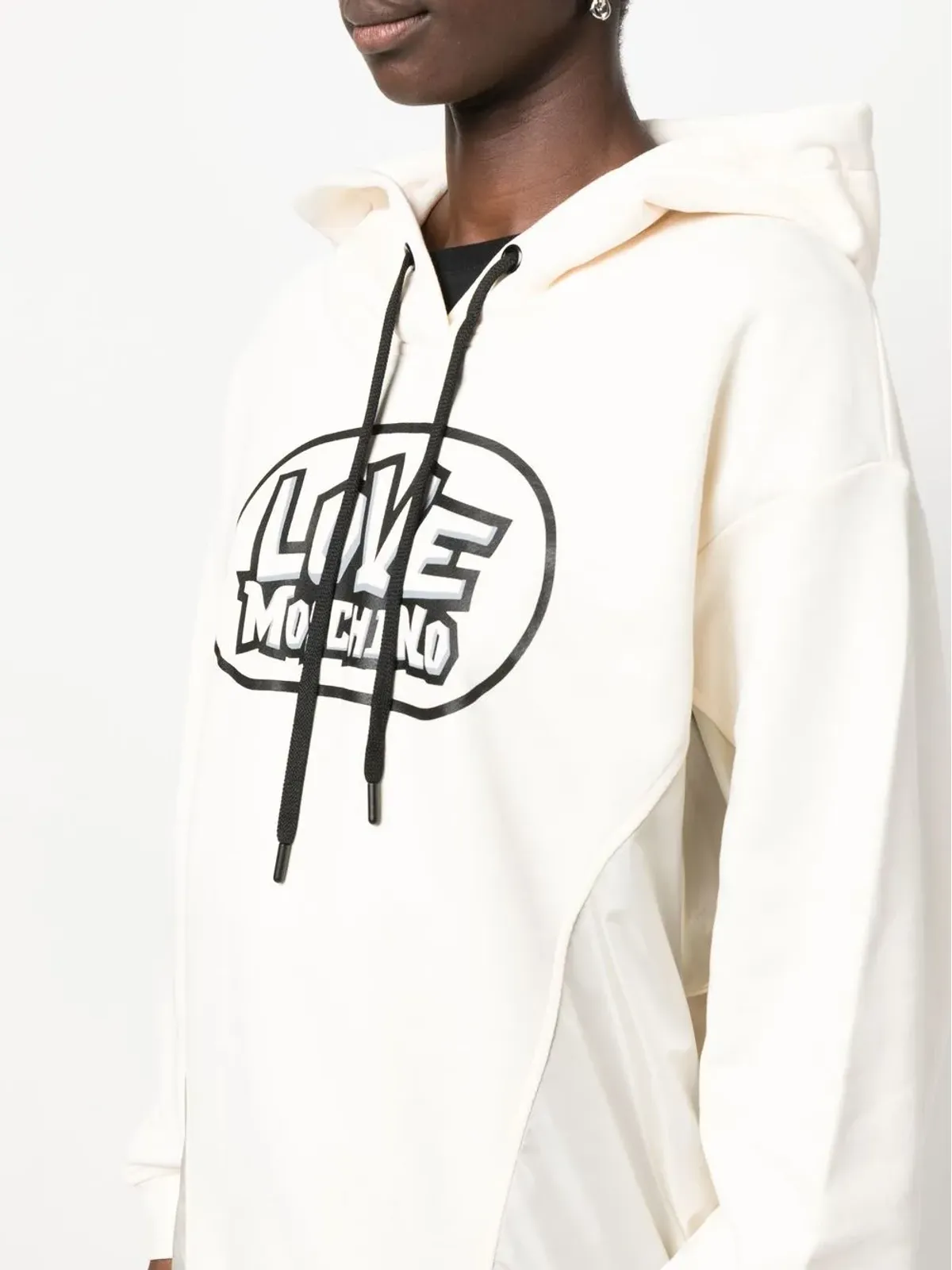 Love Moschino ロゴプリントフード付きドレス（ホワイト） - 画像5