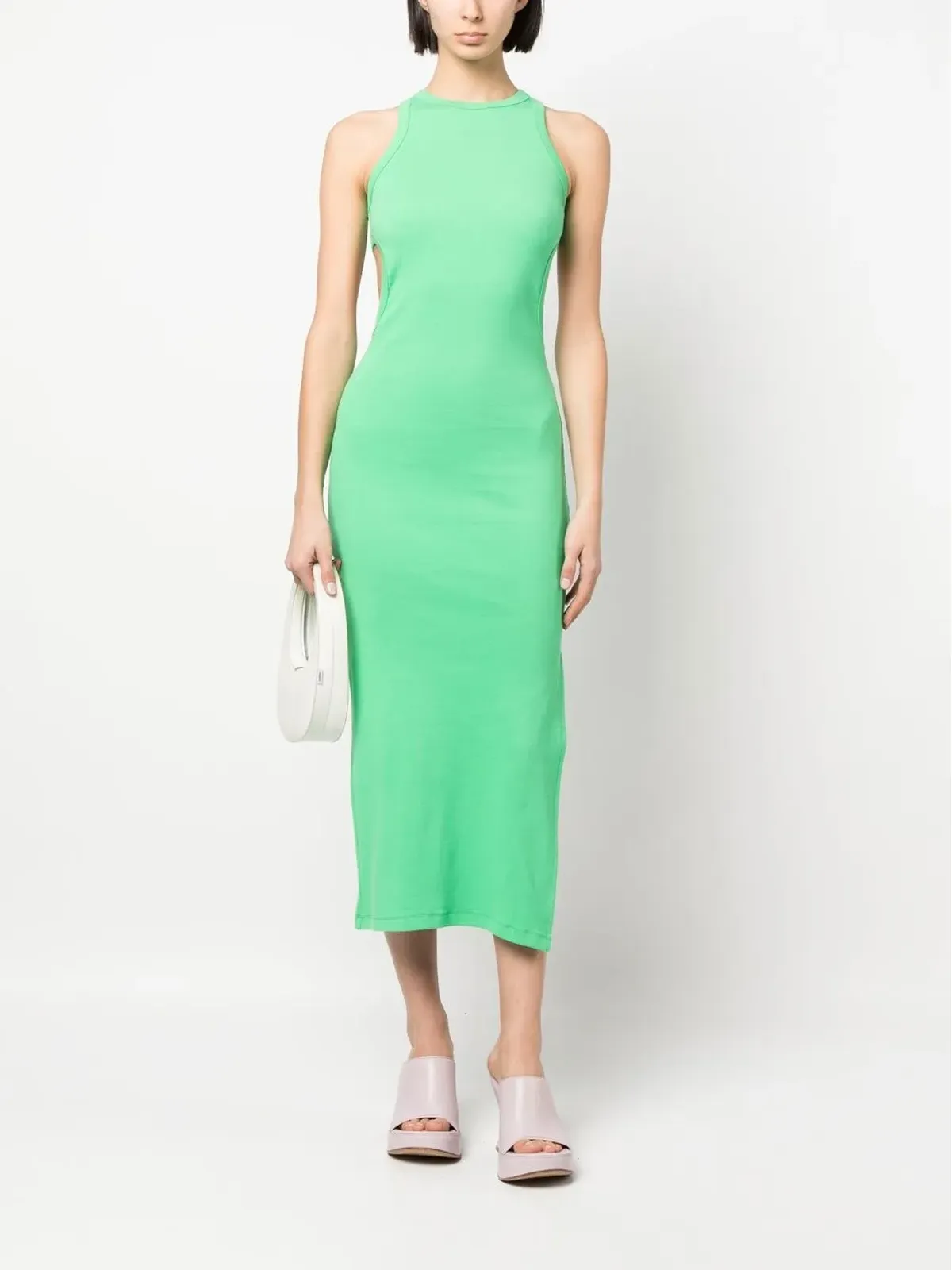 MSGM リブ編みノースリーブニットドレス - Green - 画像2