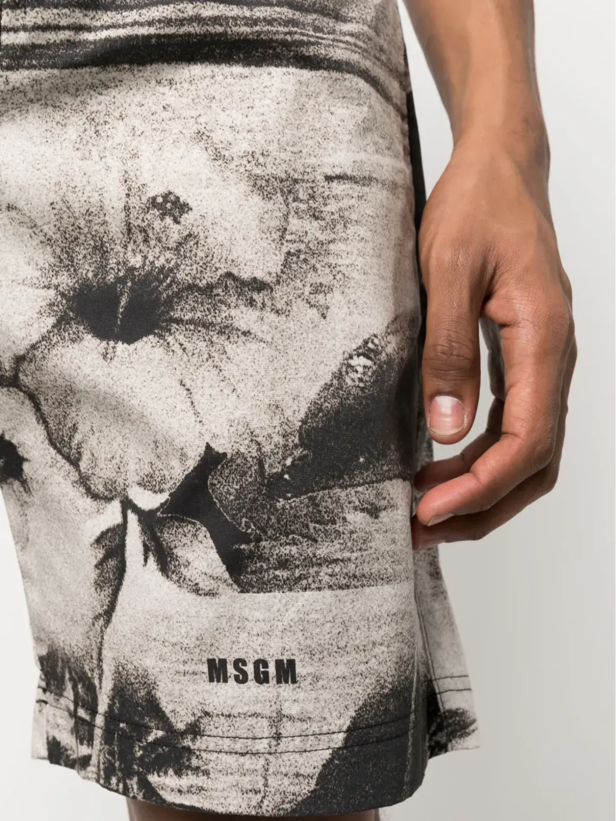 MSGM グラフィックプリント トラックショーツ - ブラック - 画像5
