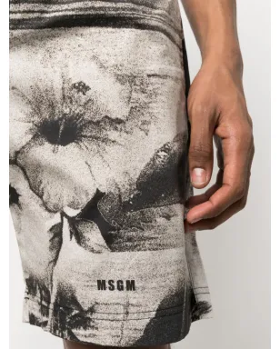MSGM グラフィックプリント トラックショーツ - ブラック - サムネイル5