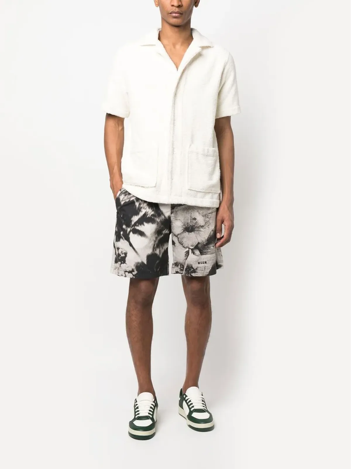 MSGM グラフィックプリント トラックショーツ - ブラック - 画像2