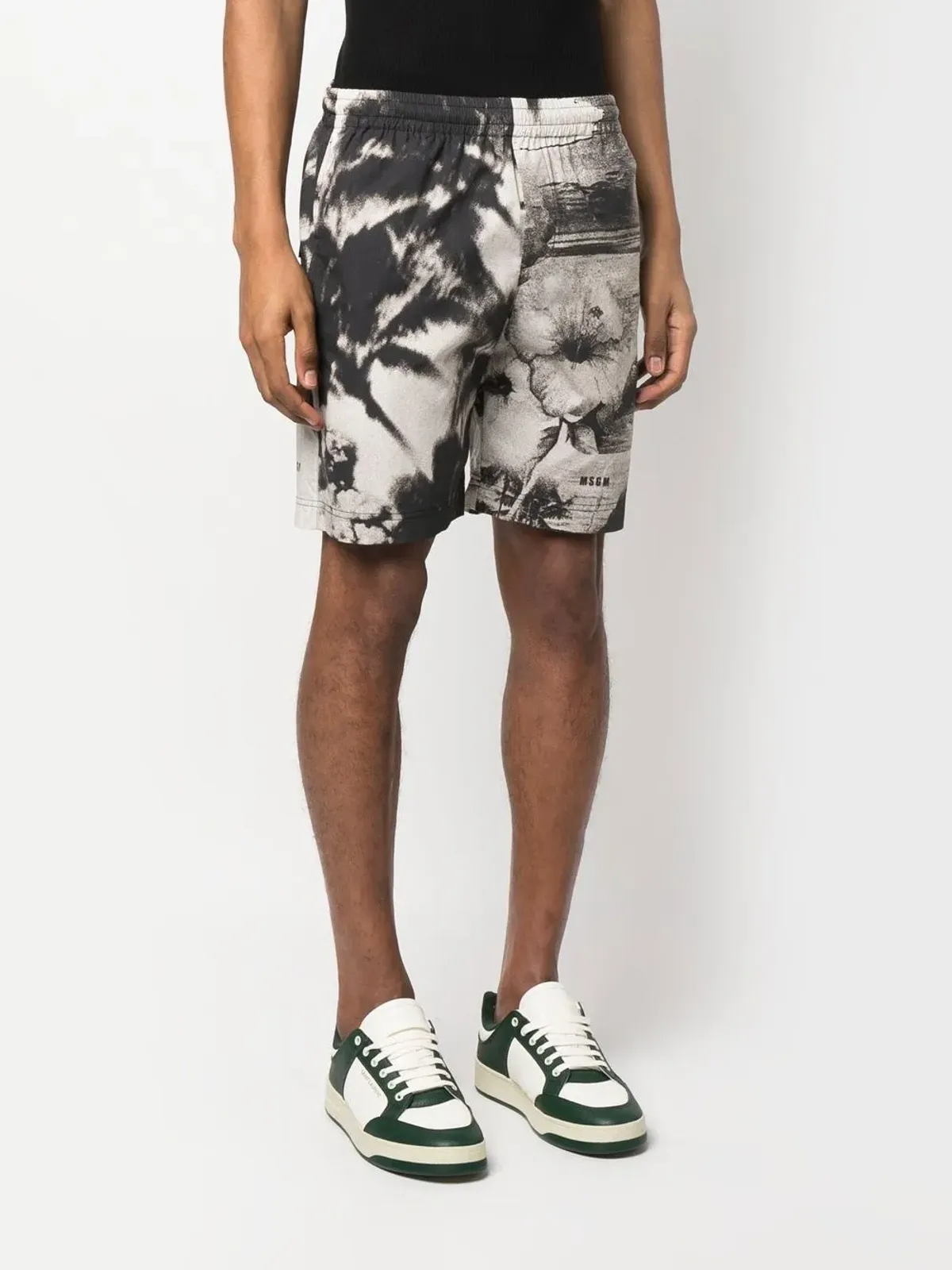 MSGM グラフィックプリント トラックショーツ - ブラック - 画像3