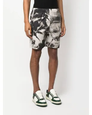 MSGM グラフィックプリント トラックショーツ - ブラック - サムネイル3