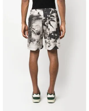 MSGM グラフィックプリント トラックショーツ - ブラック - サムネイル4