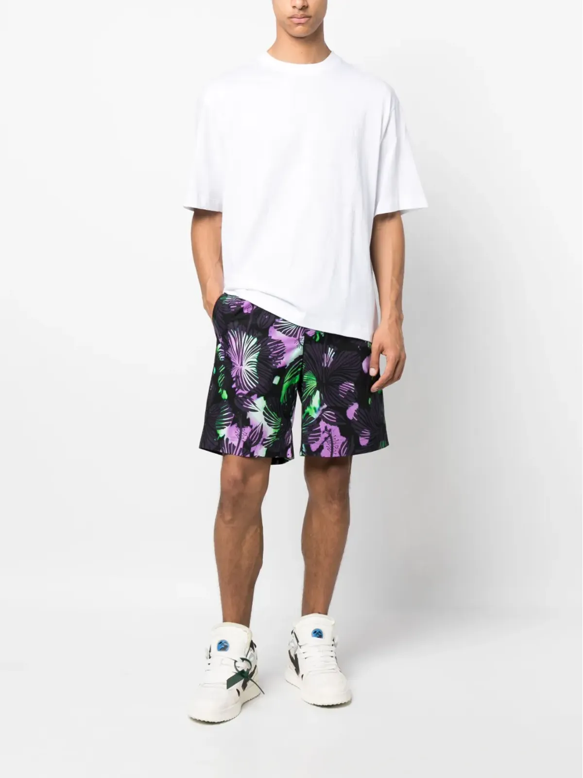 MSGM 抽象柄コットン バミューダショーツ - 画像2
