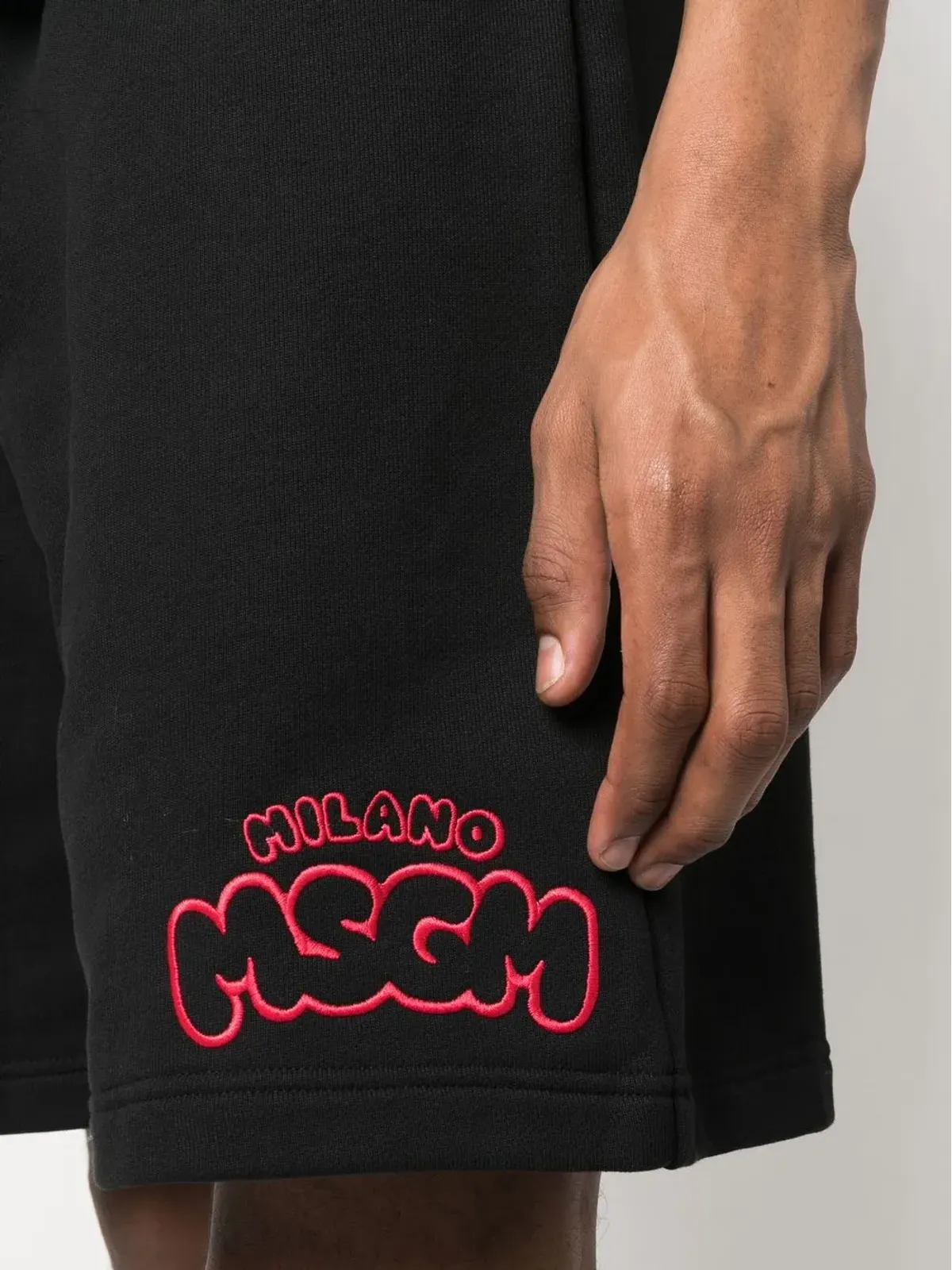 MSGM ロゴ刺繍 コットン トラックショーツ - 画像5