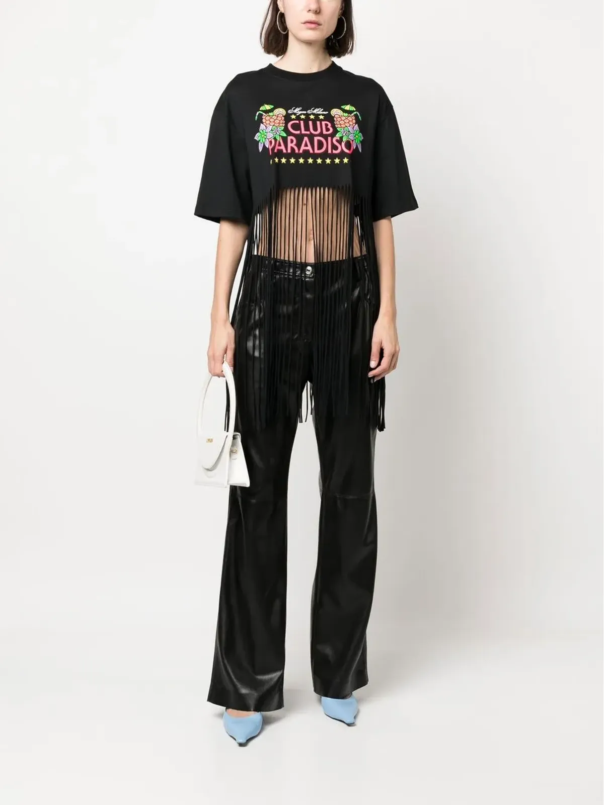 MSGM グラフィックプリント・フリンジ加工 Tシャツ - 画像2