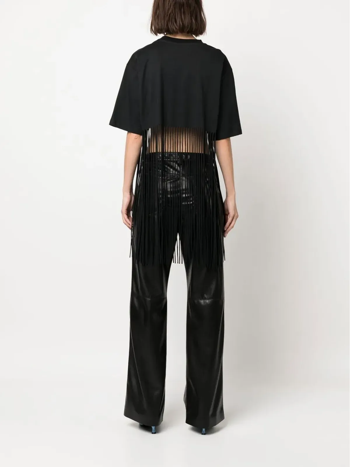 MSGM グラフィックプリント・フリンジ加工 Tシャツ - 画像4
