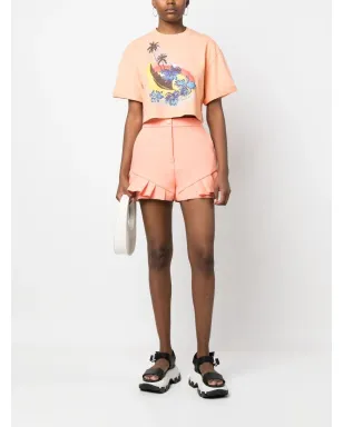 MSGM グラフィックプリント・クロップドTシャツ - サムネイル2