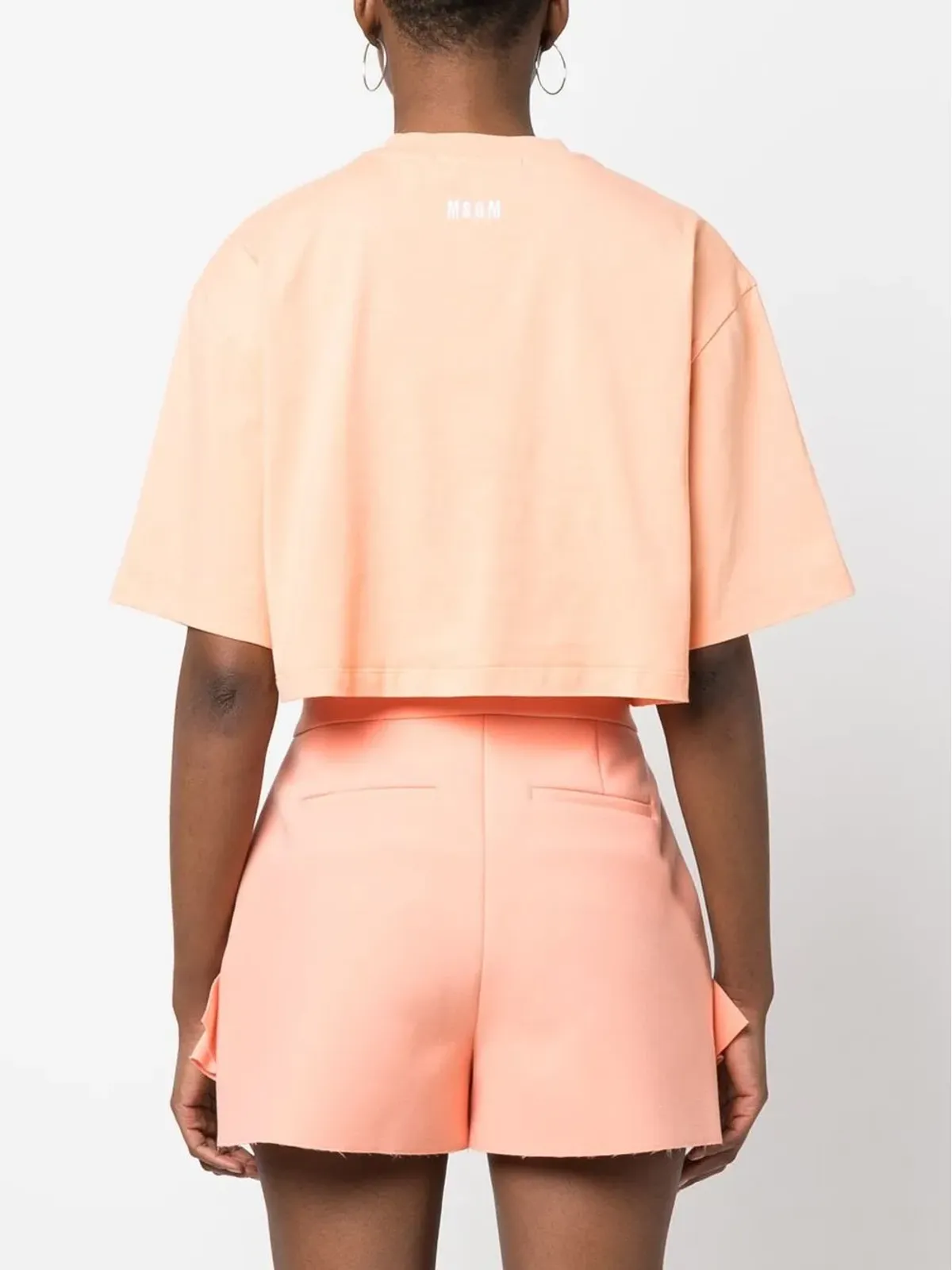 MSGM グラフィックプリント・クロップドTシャツ - 画像4
