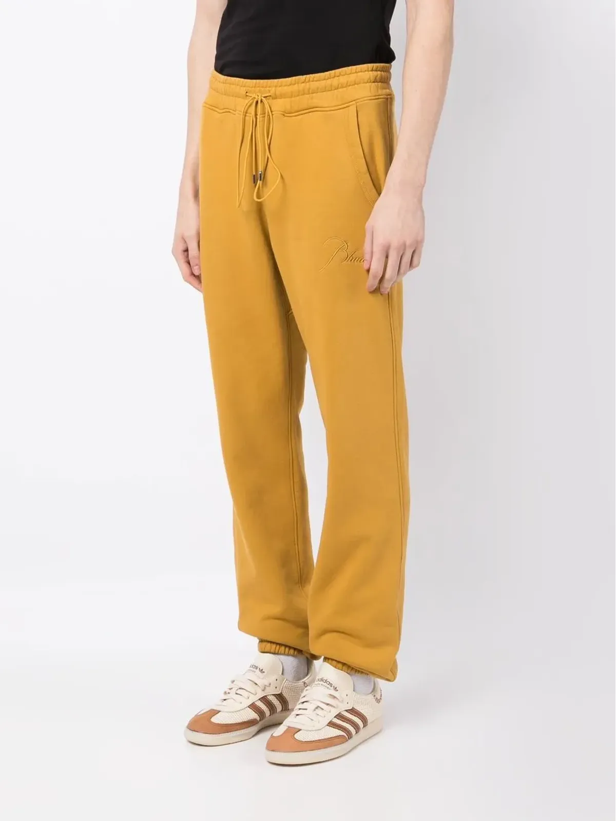 RHUDE 刺繍ロゴ ドローコード付き トラックパンツ - イエロー - 画像3