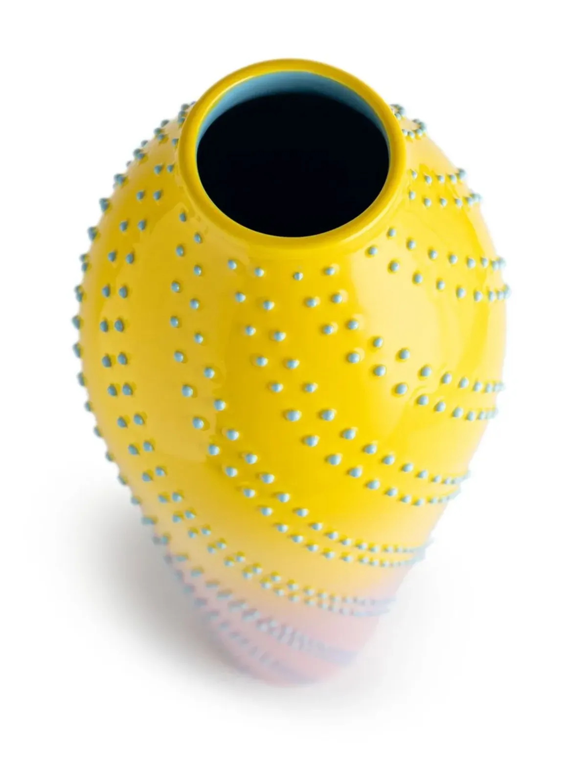 Nuove Forme テクスチャード曲線セラミック花瓶 - イエロー - 画像4