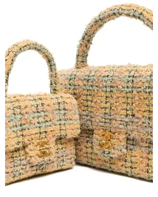 CHANEL Pre-Owned ツイード クラシック フラップ ツーインワン ハンドバッグ セット - イエロー - サムネイル4