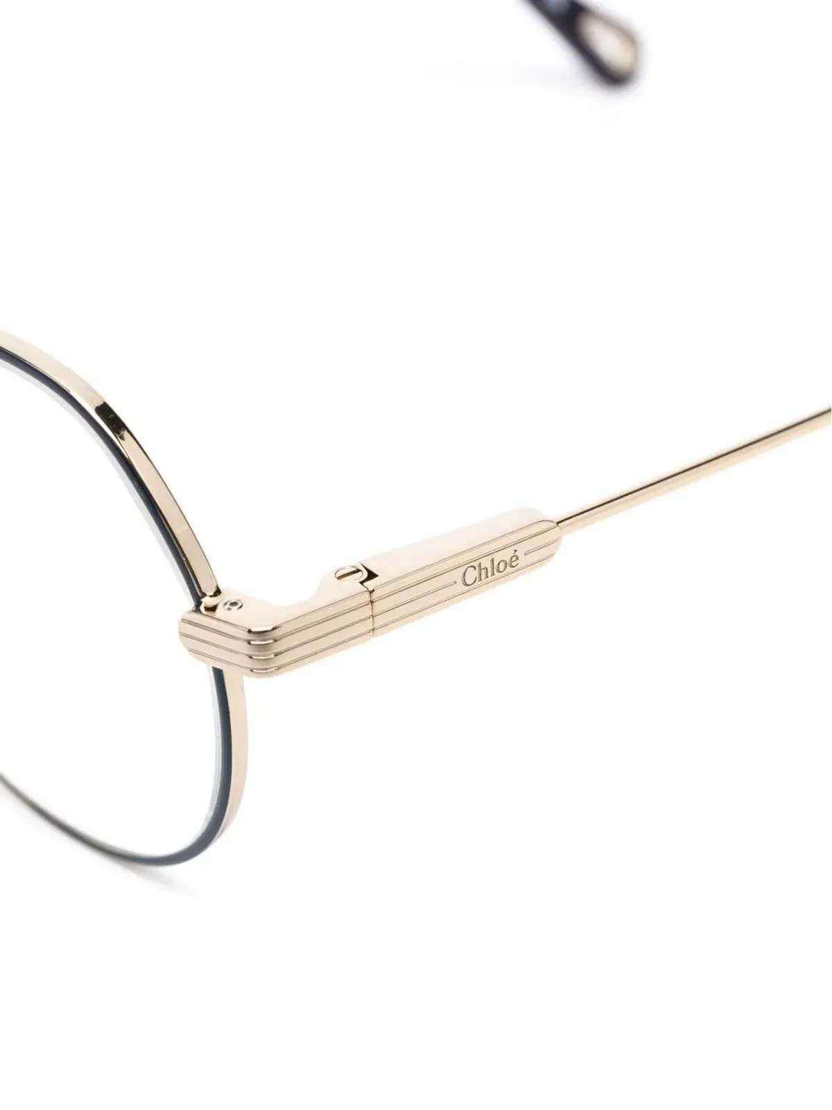 Chloé Eyewear ベンジャミーヌ丸型フレーム眼鏡 ゴールド - 画像3