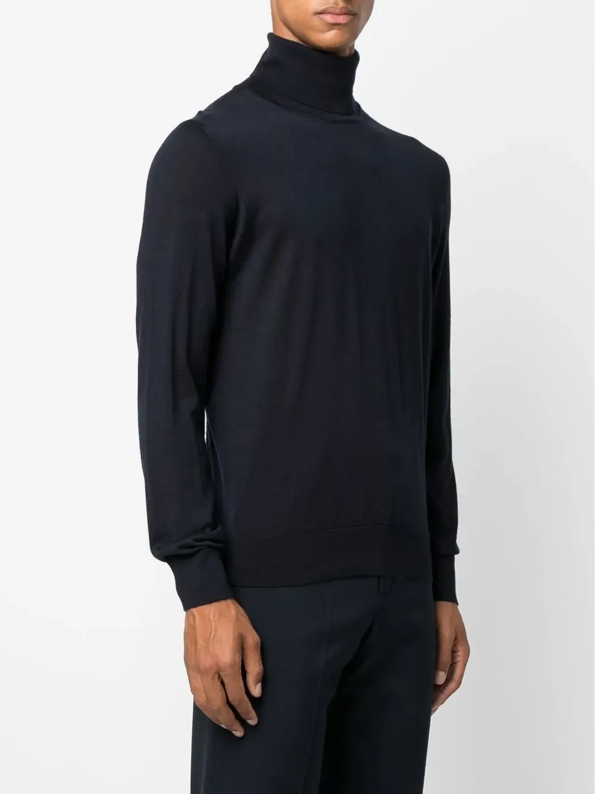 Zegna ロールネック カシミヤ・シルク ジャンパー - ブルー - 画像3