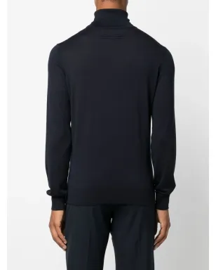 Zegna ロールネック カシミヤ・シルク ジャンパー - ブルー - サムネイル4