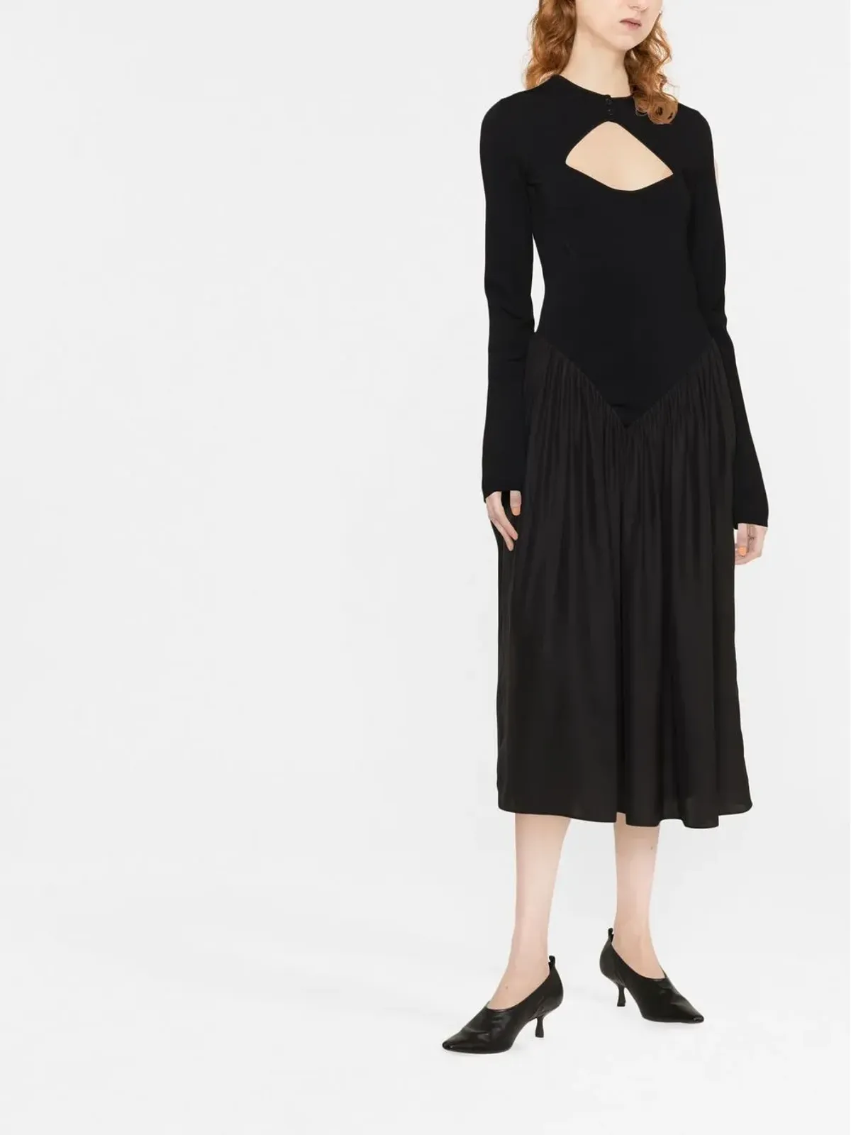 Stella McCartney パネル入り長袖ミディドレス - 画像2