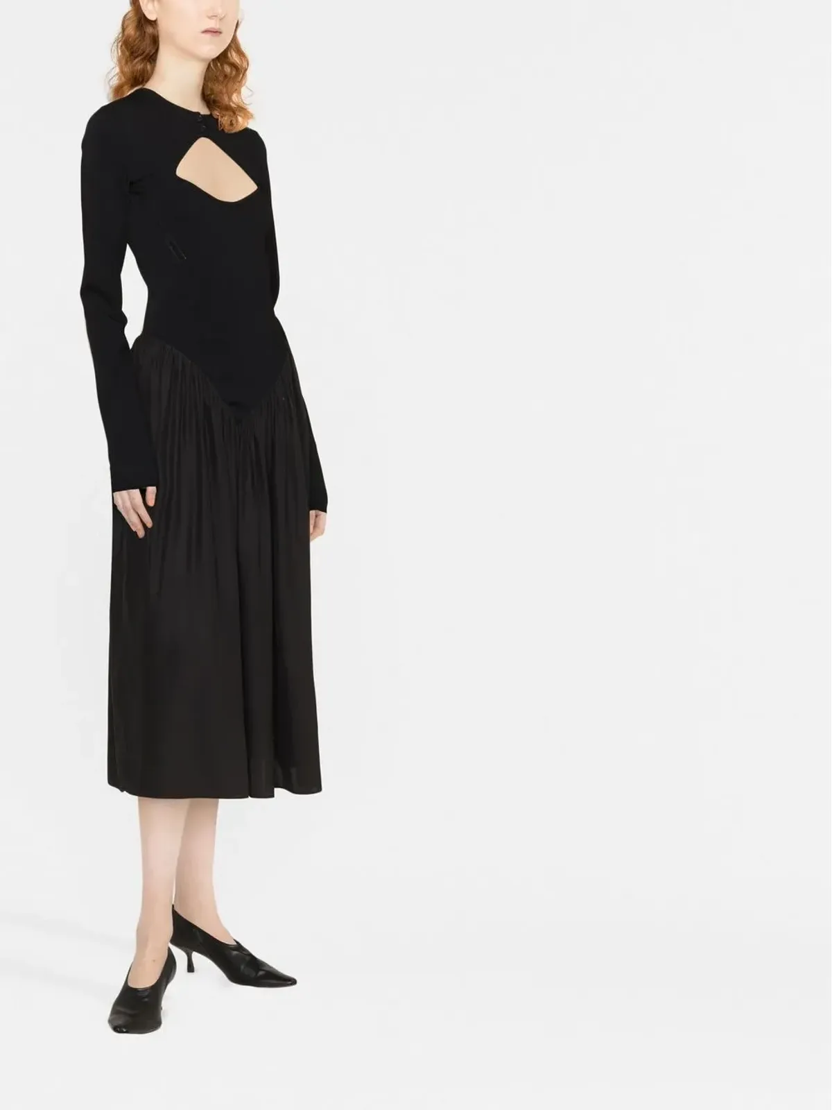 Stella McCartney パネル入り長袖ミディドレス - 画像4