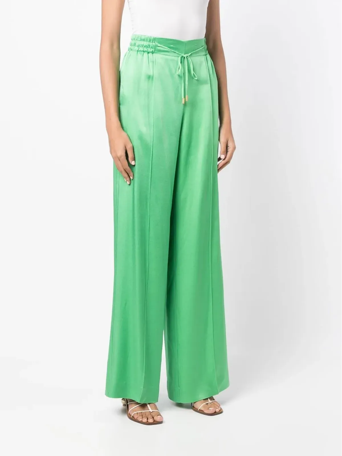 Oscar de la Renta ウエストゴム入りワイドレッグパンツ - 画像3