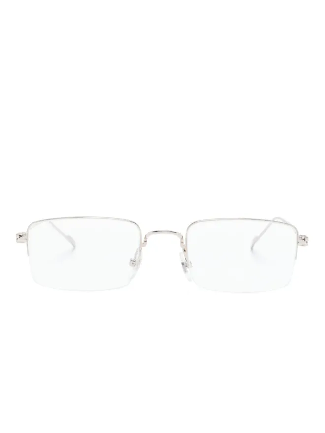 Cartier Eyewear Cartier Eyewear 長方形フレーム メタル眼鏡 - Silverの商品画像