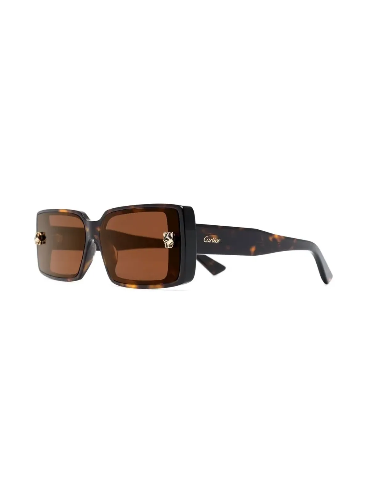 Cartier Eyewear rectangle-frame sunglasses - Brown - 画像2