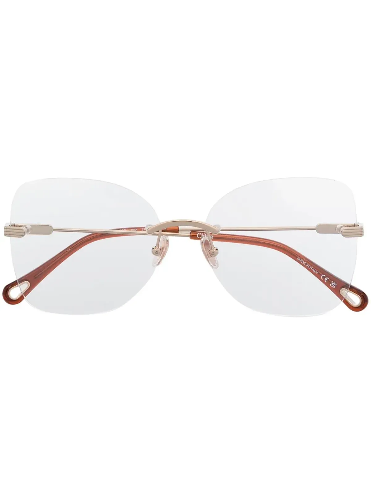 Chloé Eyewear リムレス蝶型フレーム眼鏡 - 画像1