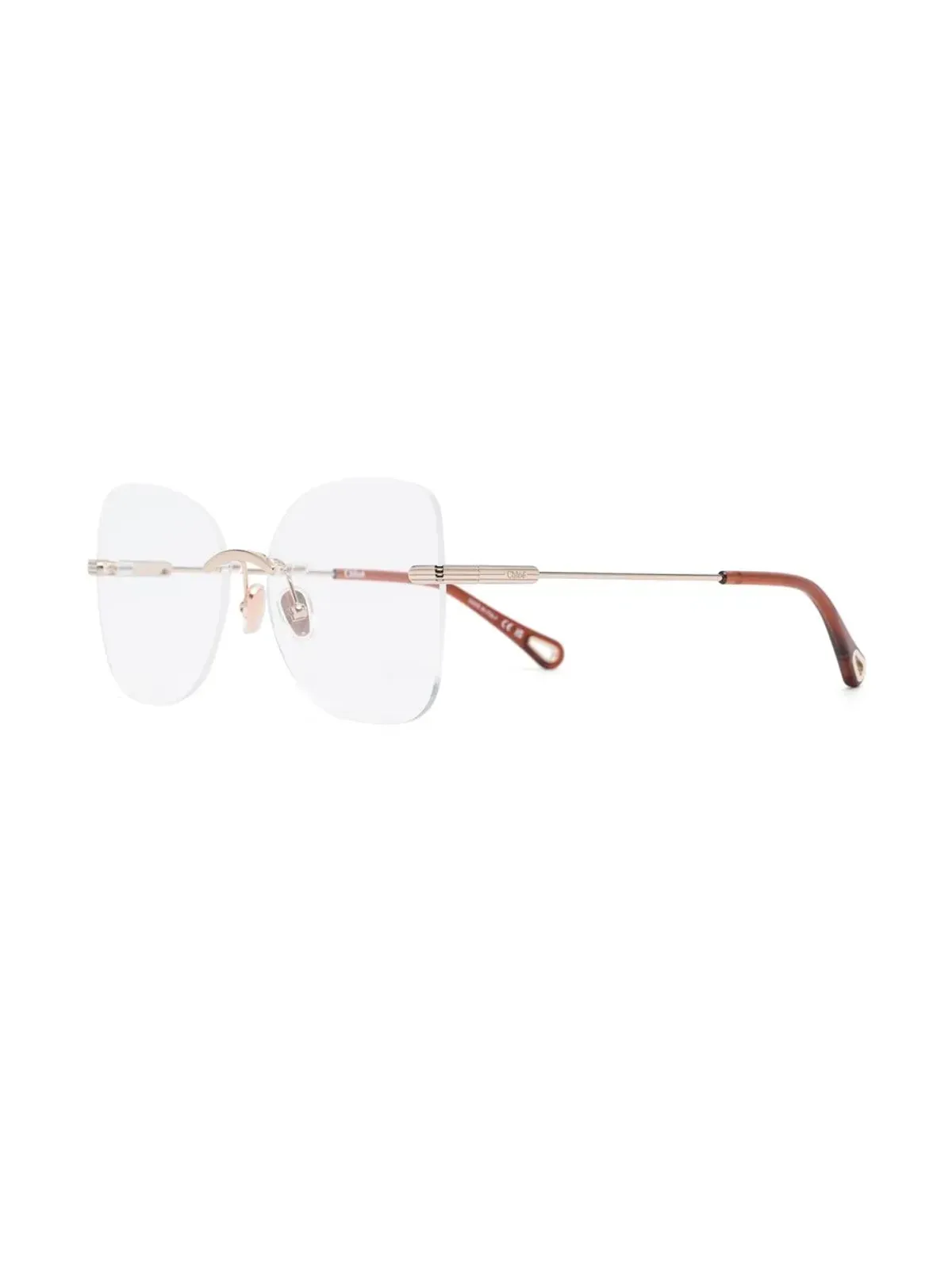 Chloé Eyewear リムレス蝶型フレーム眼鏡 - 画像2