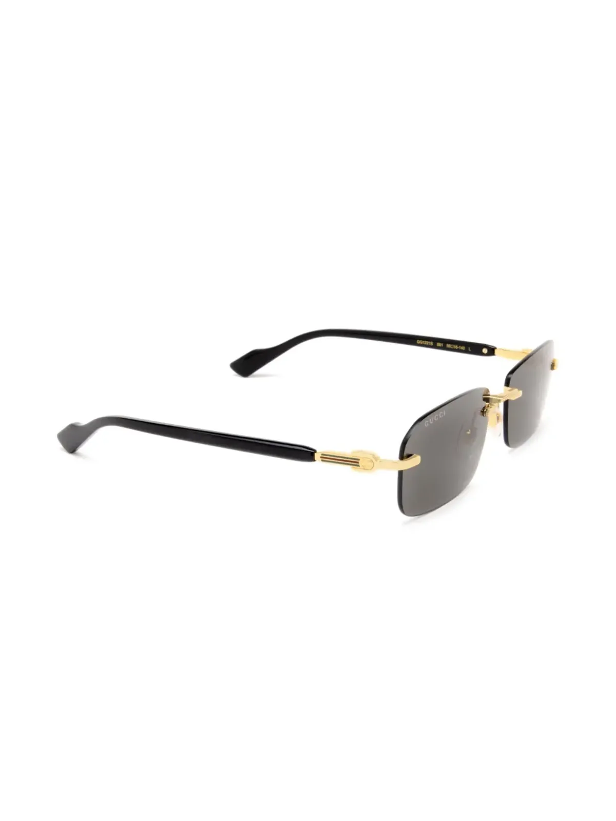 Gucci Eyewear リムレス長方形フレーム サングラス - ブラック - 画像2