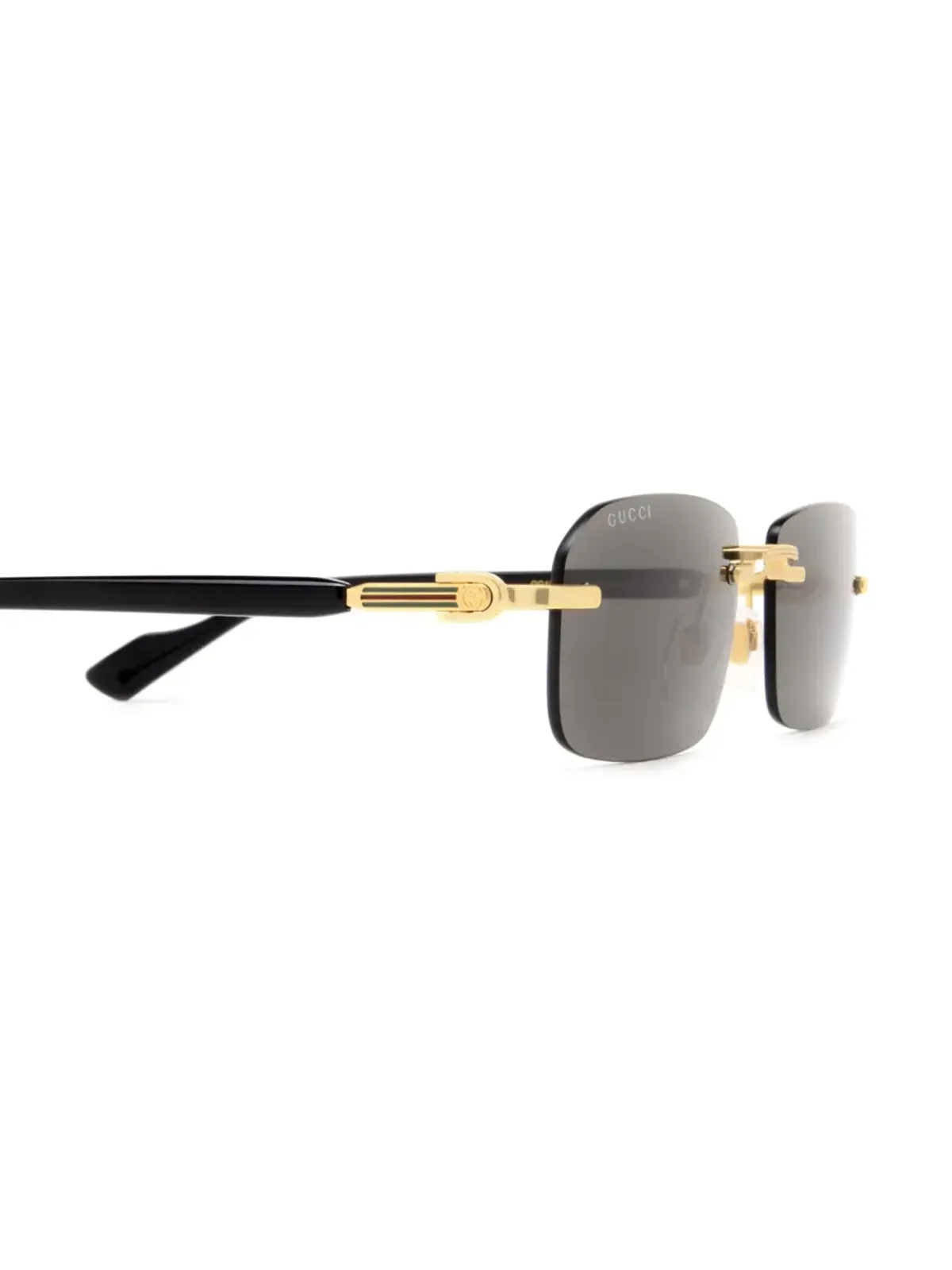 Gucci Eyewear リムレス長方形フレーム サングラス - ブラック - 画像3