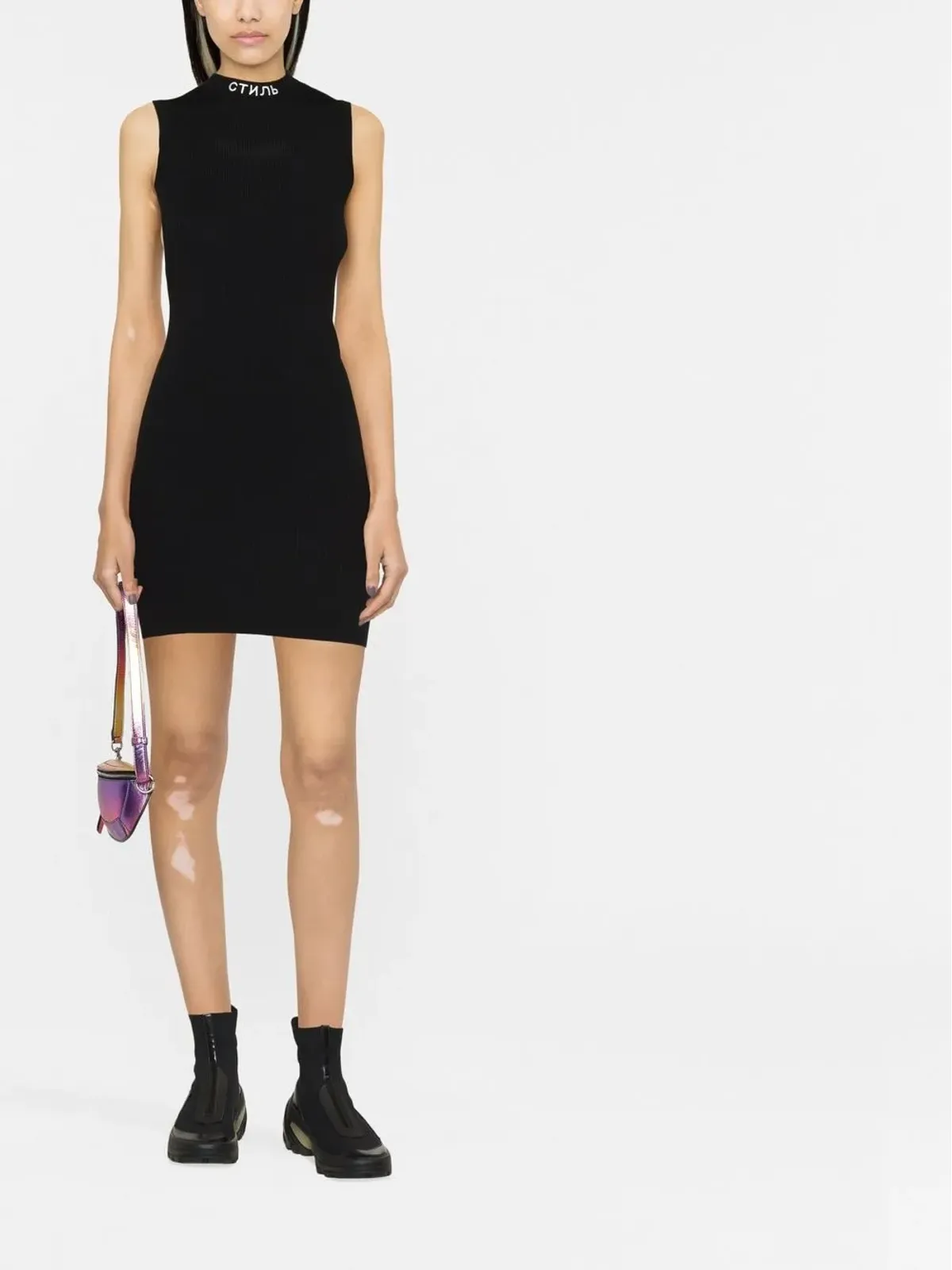 Heron Preston СТИЛЬモチーフ付きニットドレス - 画像2