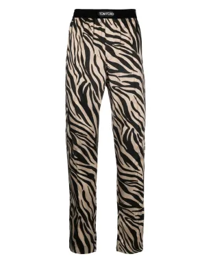 TOM FORD ゼブラ柄シルクパジャマボトムス - サムネイル1