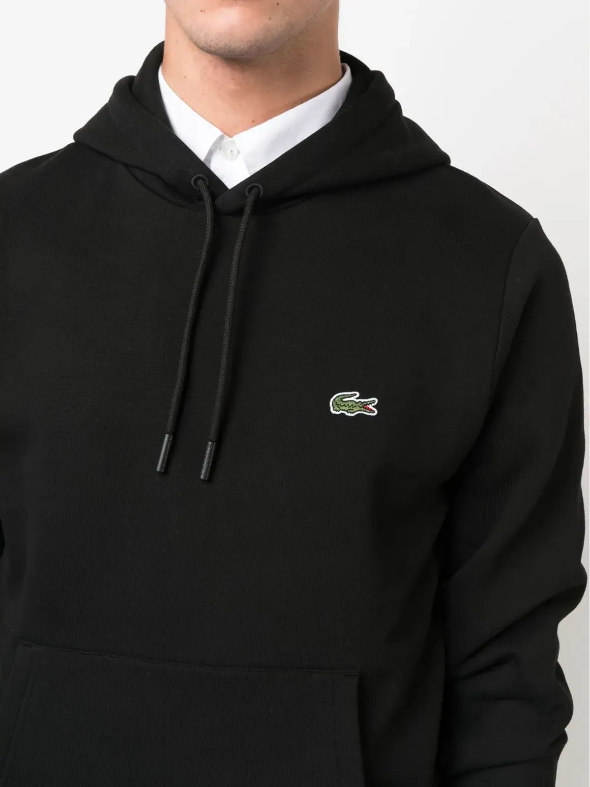 Lacoste ロゴパッチ コットン フーディ - 画像5