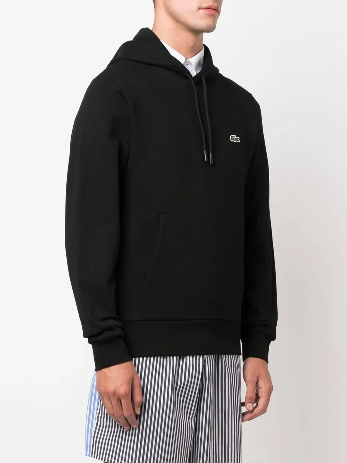 Lacoste ロゴパッチ コットン フーディ - 画像3