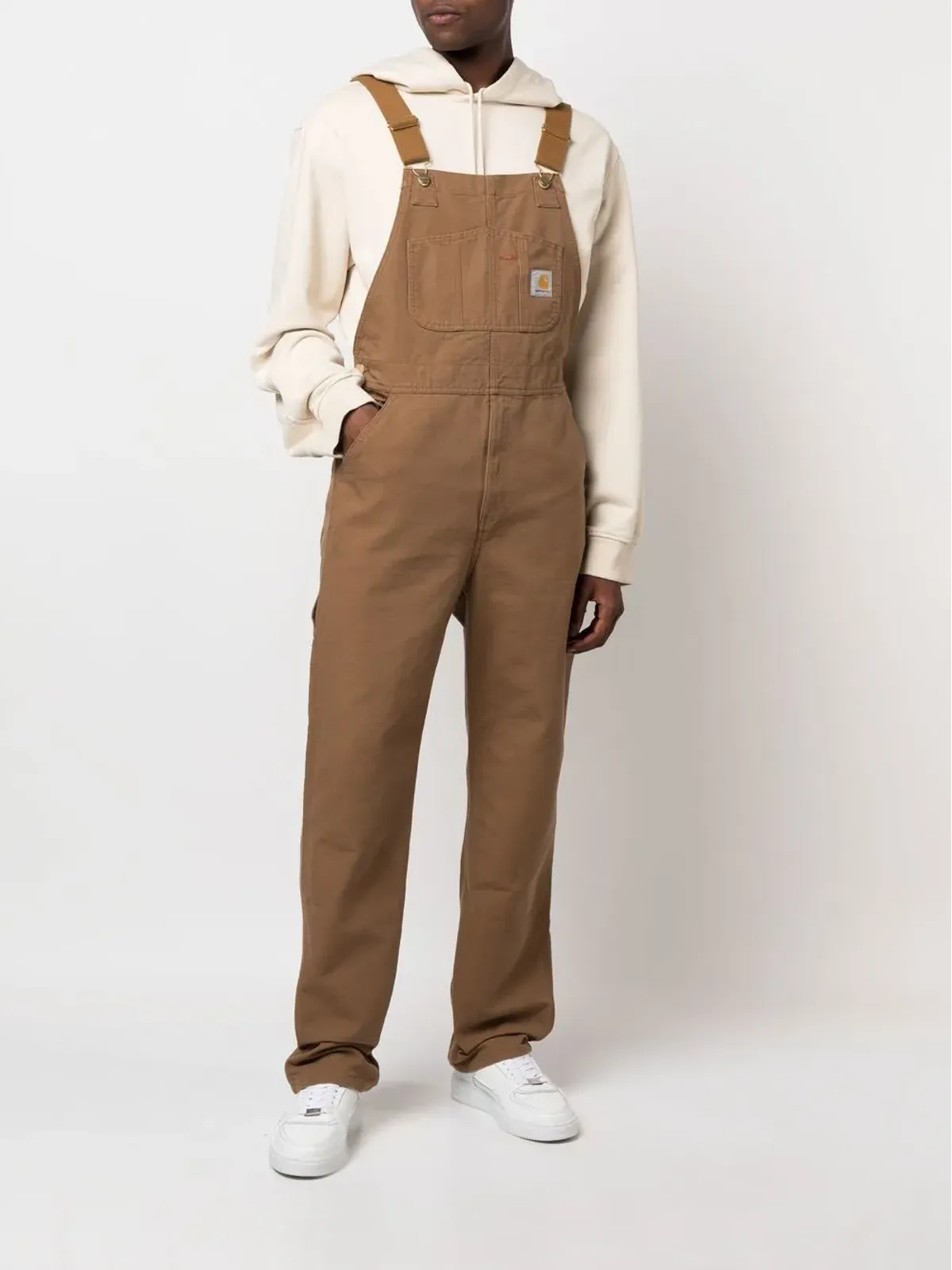 Carhartt WIP ロゴパッチ付きストレートレッグ ダンガリーオーバーオール - 画像2