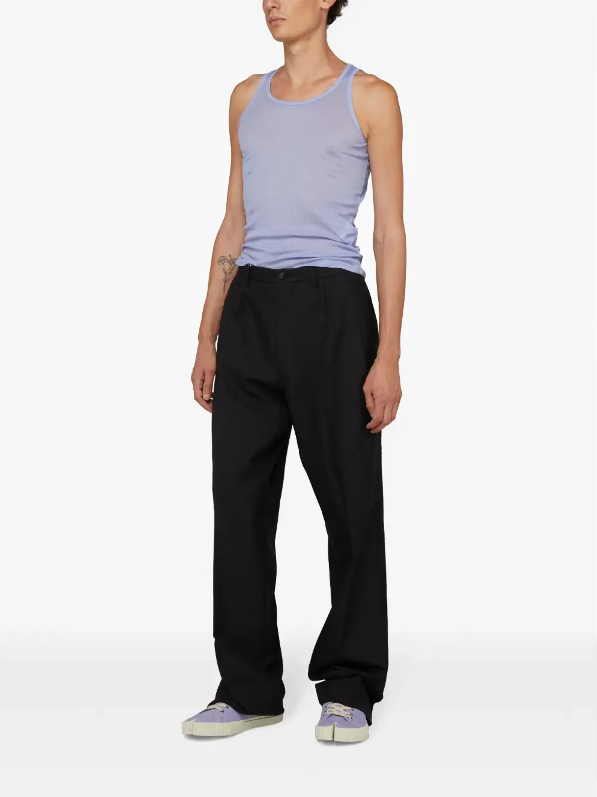 Maison Margiela サテンストライプ テーラードパンツ - 画像3
