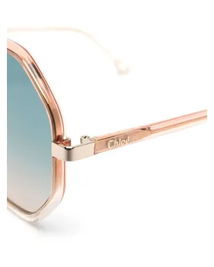 Chloé Eyewear 丸型フレームのサングラス - オレンジ - サムネイル3
