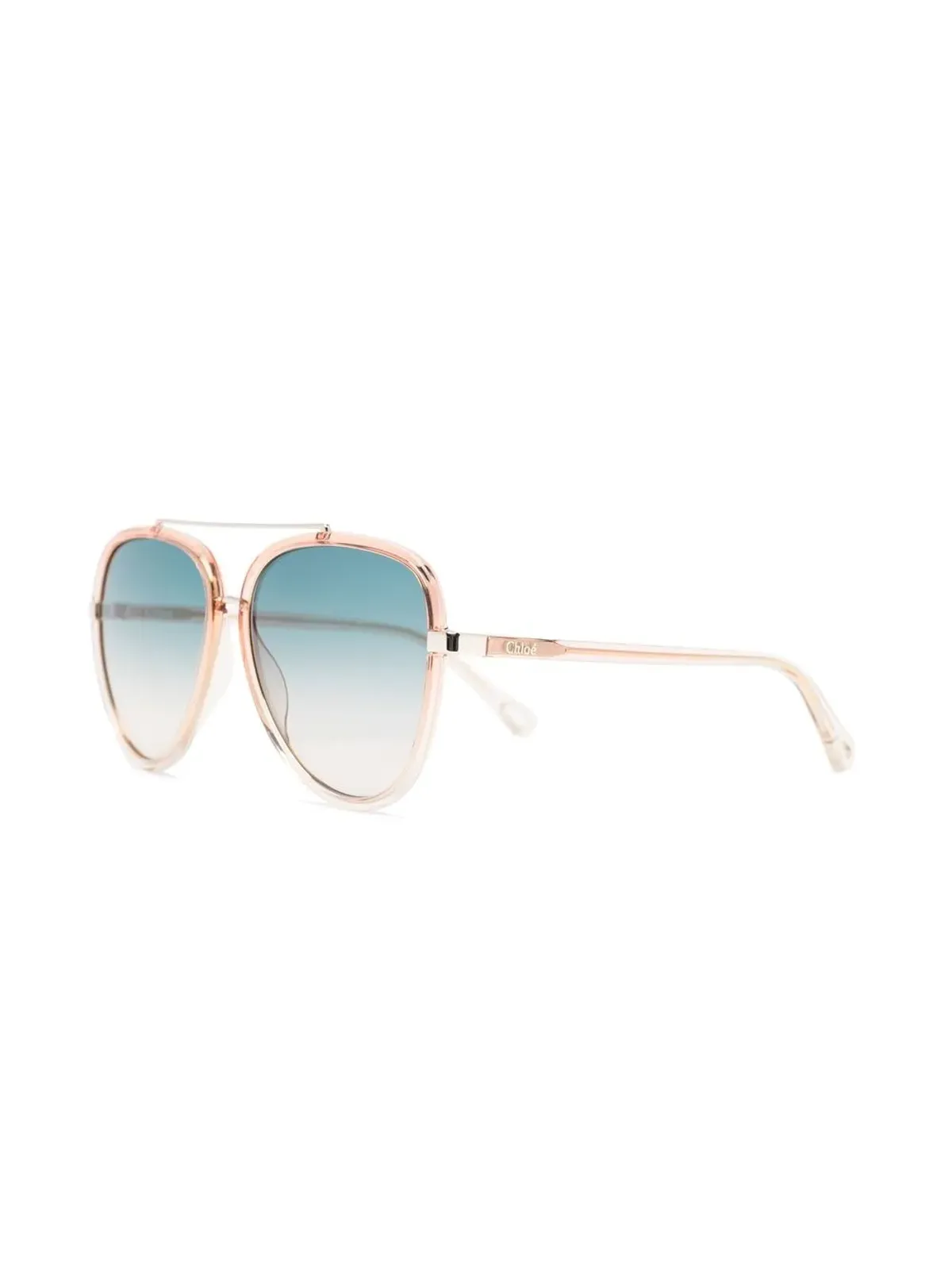 Chloé Eyewear パイロットフレーム・ティンテッドサングラス（オレンジ） - 画像2