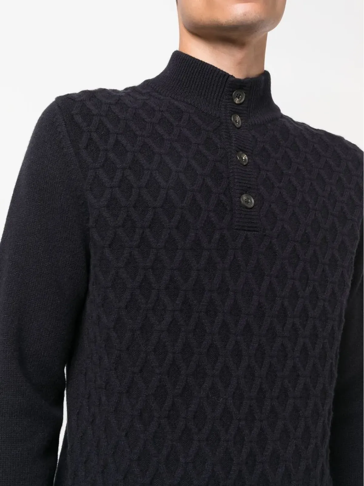Corneliani ケーブルニット長袖セーター - 画像5