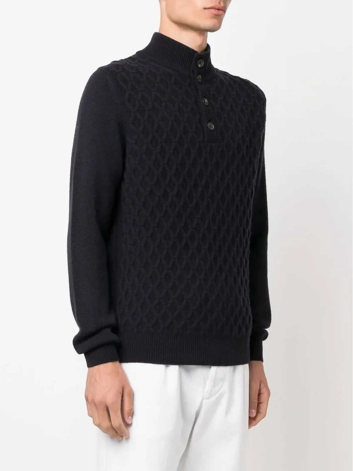 Corneliani ケーブルニット長袖セーター - 画像3